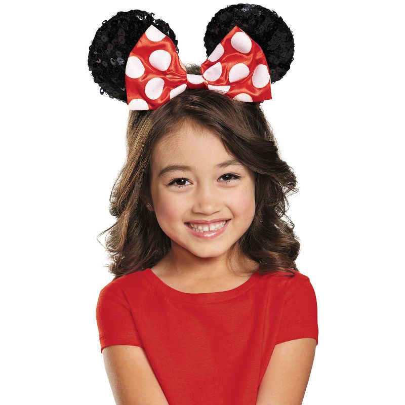 Mickey Mouse Clubhouse Red Minnie Mouse Sequin Child Ears, 1 of 2