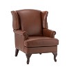 Helmuth Wooden Upholstery Genuine  Leather Armchair for livingroom | KARAT HOME - 2 of 4