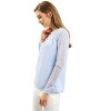 INSPIRE CHIC Women's Elegant Lace Sleeve Scalloped Trim Summer Casual Chiffon Blouse - image 4 of 4