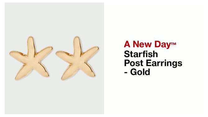 Starfish Post Earrings - A New Day&#8482; Gold, 2 of 5, play video