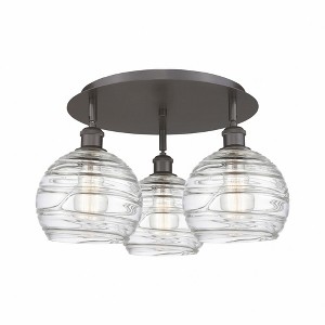 Athens Deco Swirl - 3 Light Flush Mount In Industrial Style-10.38 Inches Tall and 19.75 Inches Wide - 1 of 1