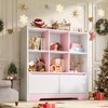 Bookshelf and Toy Organizer, Kids Book Shelf for Kid Rooms with Door, Cubes Storage Organizer,Wood Children Bookcase - 3 of 4