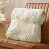 Amelie Home Chenille Knit Throw Blanket – Soft Checkered Texture for Sofa, Bed, and Living Room - 4 of 4