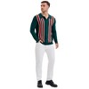 INSPIRE CHIC Men's Long Sleeves Button Down Printing Knitted Polo Shirts - 2 of 4