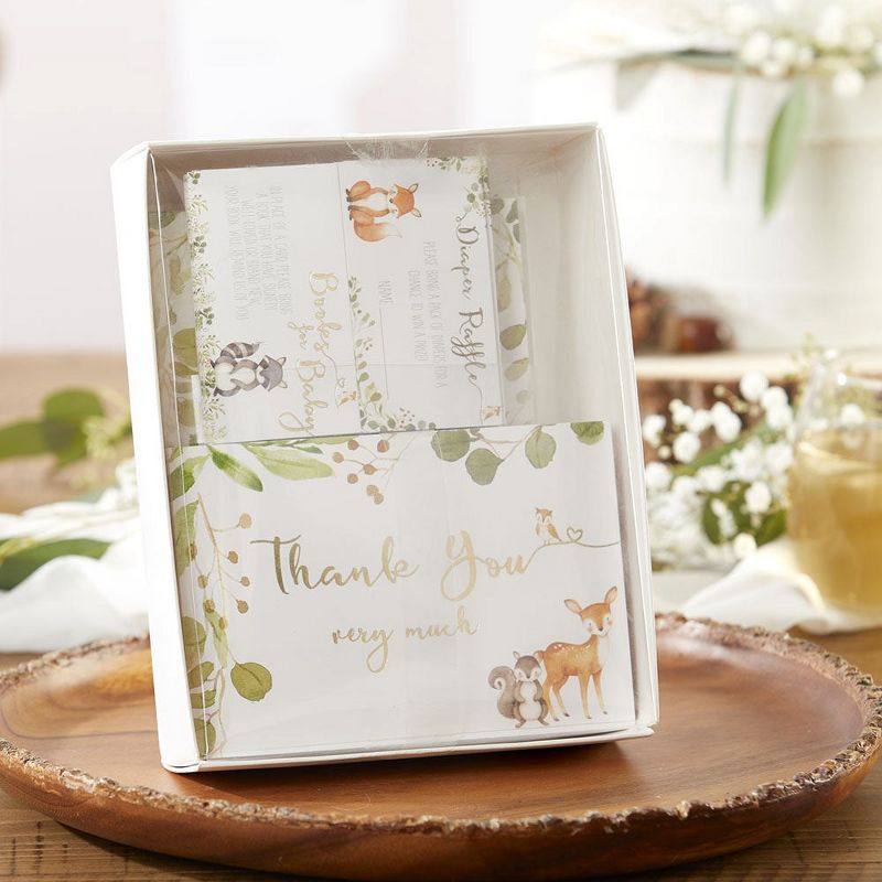 Kate Aspen Woodland Baby Shower Invitation & Thank You Card Bundle (Set of 25) | 28531NA, 5 of 10