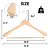 BP4U Premium Wide Shoulder Wooden Suit Hangers, Heavy-Duty Non-Slip Solid Wood Coat Hangers with Locking Bar for Suits & Coats - 2 of 4