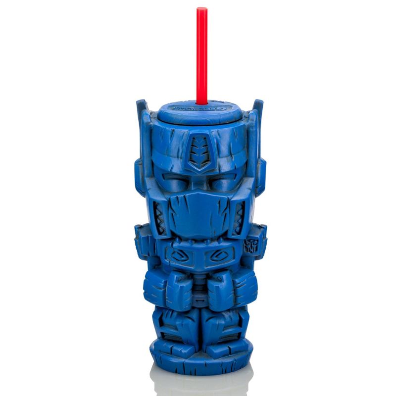 Beeline Creative Geeki Tikis Transformers Optimus Prime Plastic Tumbler with Straw | 26 Ounces, 1 of 8