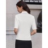 INSPIRE CHIC Women's Shawl Collar Short Sleeve Summer Button Business Casual Office Suit Blazer - 3 of 4