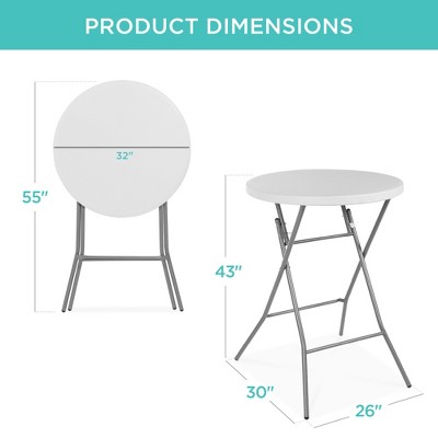Essential Foldable Bar-Height Patio Table in Heavy-Duty White