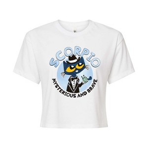 Women's - Pete the Cat - Scorpio Cropped Graphic T-Shirt - 1 of 4