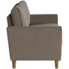 Dunleith Modern Contemporary Velvet Tufted Loveseat in Brown and Walnut - Lexicon - 3 of 4