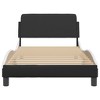 vidaXL Bed Frame with Headboard Black and White 39.4 in.x79.9 in. Twin XL Faux Leather - 4 of 4