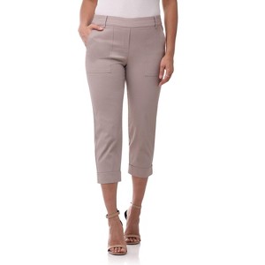 Rekucci Womens EcoCosy Comfort Cuffed Modern Cargo Crop Pant - 1 of 4