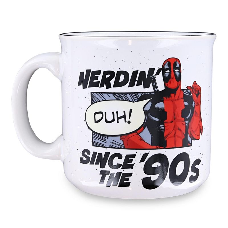 Silver Buffalo Marvel Deadpool "Nerdin' Since The '90s" Ceramic Camper Mug | Holds 20 Ounces, 1 of 3