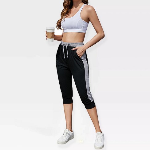 Womens Color Block Jogger Pants Capri Pants Sweatpants Retro Athletic Pants Drawstring Pants With Pockets Target