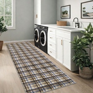 Plaid Washable Rug Area Rug for Bedroom Modern Living Room Rug Non Slip Tartan Large Area Rug Non Shedding Throw Rugs - 1 of 4
