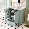 30" Single Sink Bathroom Vanity, Freestanding Bathroom Vanity with 1 Drawer & 2 Doors, Wood Bathroom Cabinet with Ceramic Basin Sink Top Green - 2 of 4