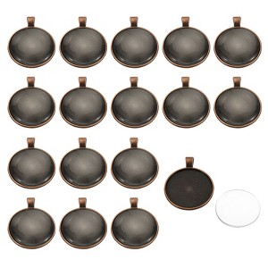 Unique Bargains Photo Jewelry Making Pendant Trays with Glass Gemstones 30 Sets - 1 of 4