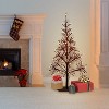 Alpine Festive Artificial Christmas Tree with Warm White LED Lights Red - 2 of 4
