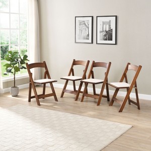 NicBex Mid Century Rustic Wood Dining Chairs Set of 4 with Upholstered Seat,Folding Accent Chairs for Dining Room,Living Room - 1 of 4