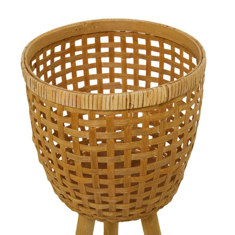 15&#34; and 13&#34; and 11&#34; Wide 3pc Planter Pots Bohemian Woven Bamboo Brown - Olivia &#38; May, 5 of 13