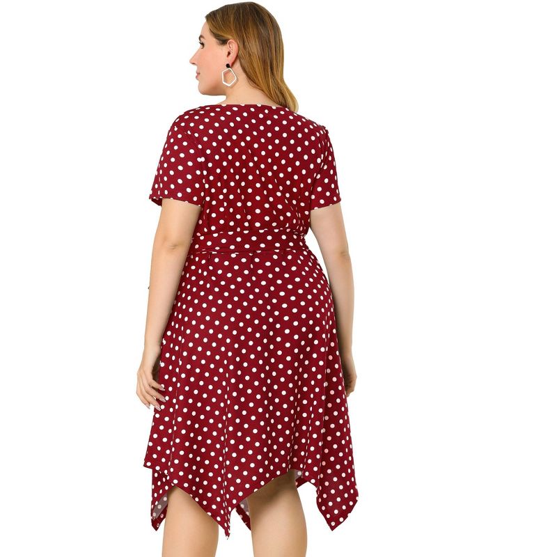 Agnes Orinda Women's Plus Size Polka Dots Wedding Elegant Spring Summer Midi Shirt Dresses, 5 of 7