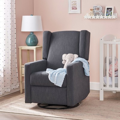 Unholstered Swivel Glider Recliner modern Accent Chair with Fabric for living room bedroom-Christopher Knight Home