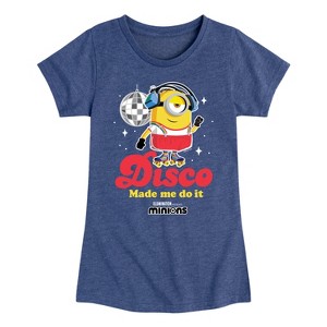 Girls' - Despicable Me Minions - Disco Made Me Do It Fitted Short Sleeve Graphic T-Shirt - 1 of 4
