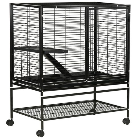 Pawhut Small Animal Cage With Playpen, Multi-level Pet Habitat Indoor For  Guinea Pigs Hedgehogs Bunnies With Accessories, 42 X 32.5 X 36 : Target