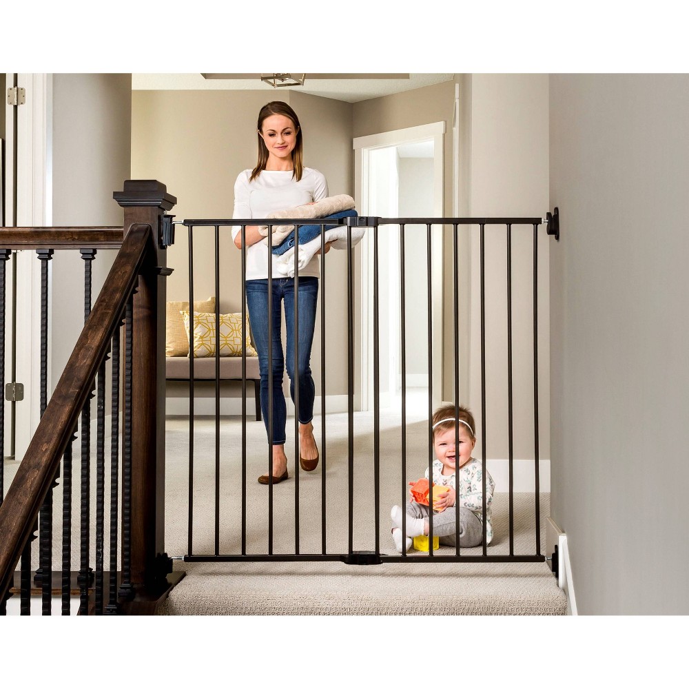 Regalo Extra Tall Stairway and Hallway Walk Through Baby Gate, Black