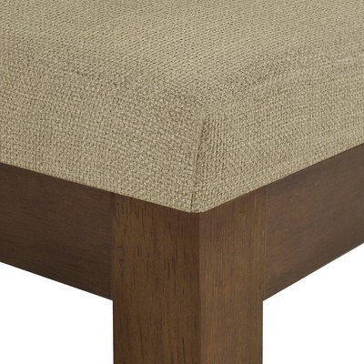 Taupe Linen Upholstered Parsons Side Chair with Wood Legs, Set of 2