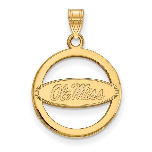 Black Bow Jewelry 14k Yellow Gold Plated Sterling Silver Mississippi Rebels NCAA Small Pendant - 1 of 3