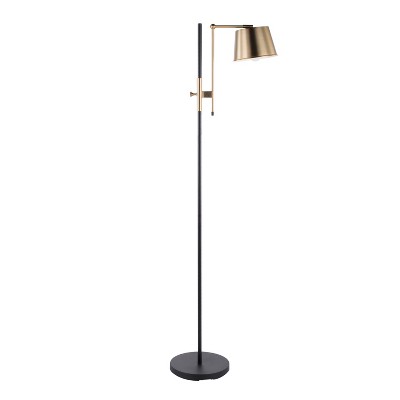 Contemporary Metric Adjustable Black Metal Floor Lamp