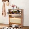 YIYIBYUS Rattan Shoe Cabinet with 2 Flip Drawers Entrance Free Standing Shoe Rack - 2 of 4