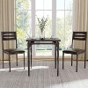 Industrial 3-Piece Dining Table Set for 2 with Cushioned Chairs – Kitchen Table Set with Spiral Leg Design Table (Black) - 4 of 4