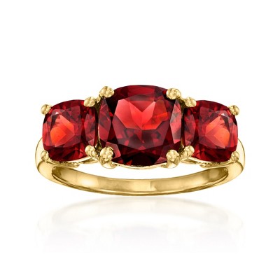 Ross-Simons 4.80 ct. t.w. Garnet 3-Stone Ring in 18kt Gold Over Sterling
