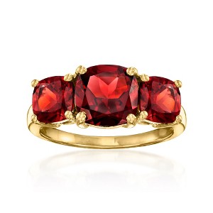 Ross-Simons 4.80 ct. t.w. Garnet 3-Stone Ring in 18kt Gold Over Sterling - 1 of 4