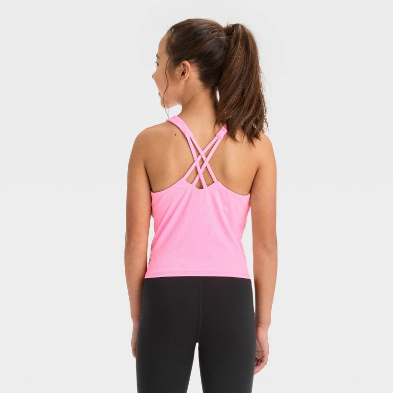 Girls' Cropped Tank Top - All In Motion™, 3 of 5