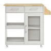 Modway Culinary Rolling Kitchen Cart with Storage in White Natural - 3 Tiers Kitchen Island on Wheels with Spice Rack, Functional as a Coffee Station - 3 of 3