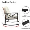3 Piece Outdoor Rocking Bistro Set, Patio Rattan Conversation Set - 2 of 4