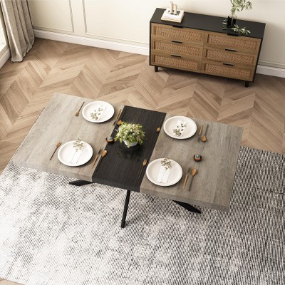 Anybear 55.11'' -70.86"Retro Rectangular Stretch Dining Table