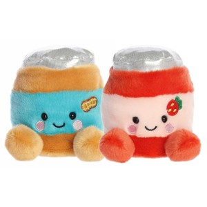Aurora® Palm Pals™ Cravings Duo 5" Inch Plush Set, Petey Peanut Butter & JJ Strawberry Jelly - 1 of 4