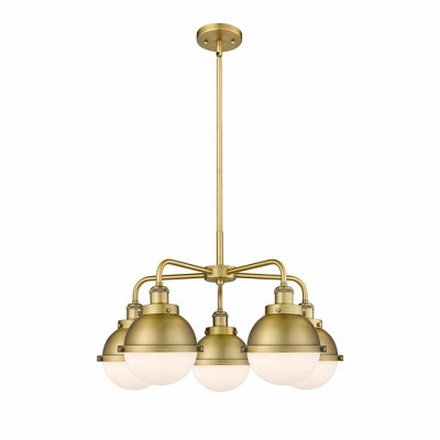 Ballston Urban - 5 Light Stem Hung Chandelier In Art Deco Style-16.25 Inches Tall and 24.5 Inches Wide