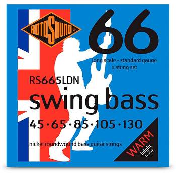 Rotosound RS665LDN Swing Bass Nickel Bass Guitar Strings - 5-String Set (45 - 130)
