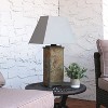 Sunnydaze Contemporary Natural Slate and Fabric Cream Shade Indoor/Outdoor Weather-Resistant Table Lamp - 3 of 4