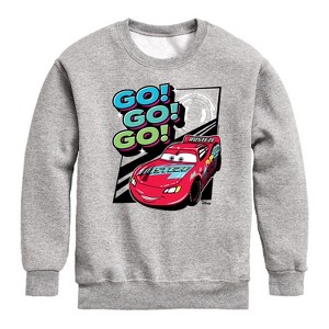 Boys' - Cars - Go Go Go Graphic Long Sleeve Fleece Sweatshirt - 1 of 4
