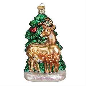Old World Christmas Glass Blown Ornament For Christmas Tree, Deer Family - 1 of 2