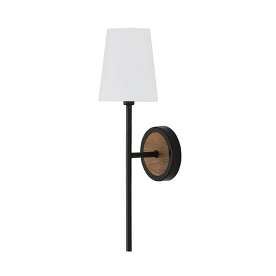 Capital Lighting Jonah 1 - Light Wall Light in  Light Wood/Matte Black