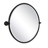 TEHOME Javel 23 in. W x 26 in. H Oval Metal Framed Pivoting Tilting Wall Mounted Bathroom Vanity Mirror in Matt Black - 4 of 4