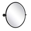 TEHOME Javel 23 in. W x 26 in. H Oval Metal Framed Pivoting Tilting Wall Mounted Bathroom Vanity Mirror in Matt Black - image 4 of 4